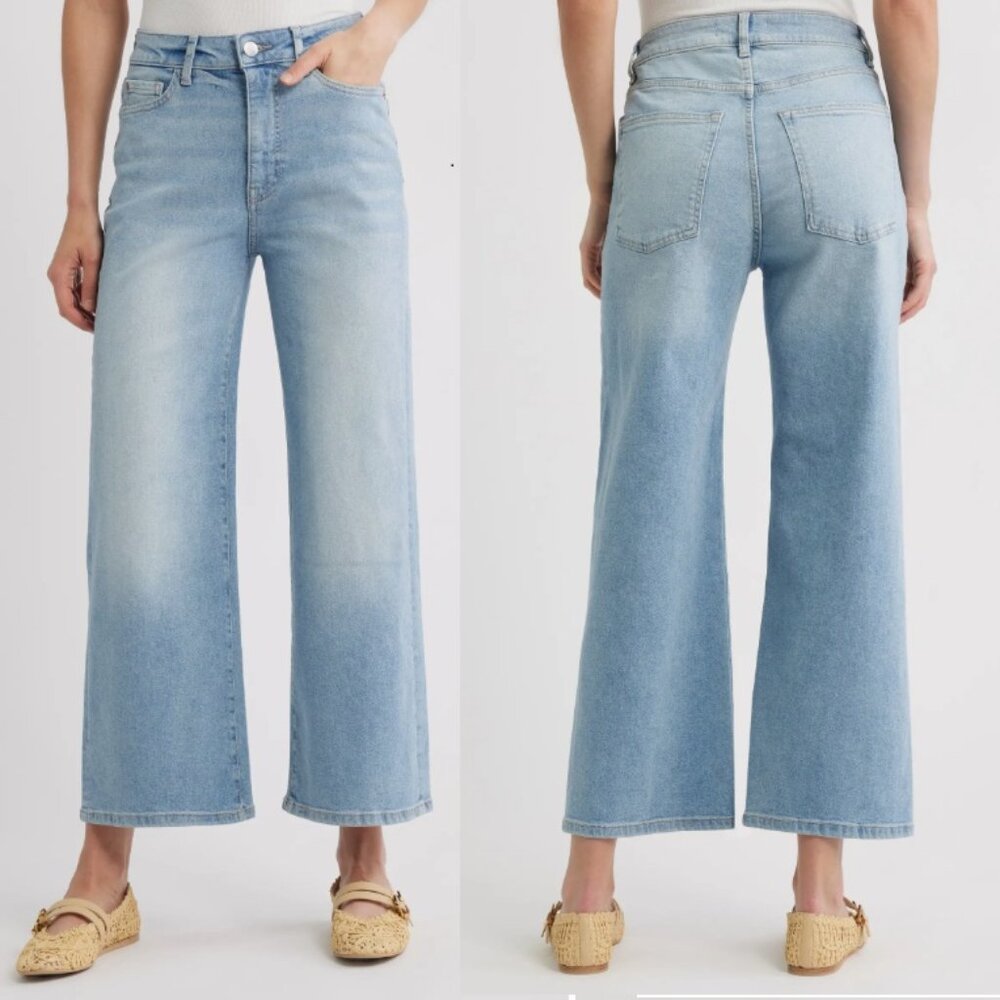 Warp + Weft Light Wash Wide Leg Jeans